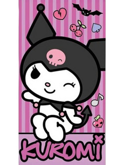 Hello Kitty Punk Kuromi Πετσέτα Μπάνιου & Θαλάσσης Γρήγορου Στεγνώματος 100% Πολυεστέρας 70x140 εκ