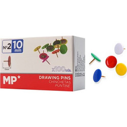 MP MP χρωματιστές πινέζες PA485C-S, μεταλλικές, 10mm, 100τμχ