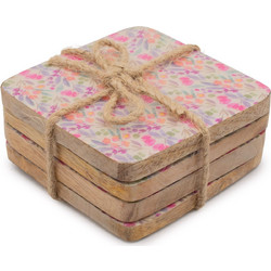 Set of 4 Square Coasters - Pretty Floral