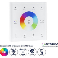 GloboStar 73161 T13 SKYDANCE Ασύρματο DMX512 Επιτοίχιο Χειριστήριο RF 2.4Ghz 4 Group για όλα τα SKYDANCE DMX512 Controller AC 100-240V Max 0.1A - IP20 Μ8.5 x Π8.5 x Υ3.5cm