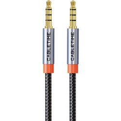 Καλώδιο ήχου 3.5mm CABLETIME CT-AM35M, gold plated, 1m, μαύρο - CT-AM35M-AG1