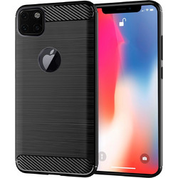 Forcell Carbon Fiber Back Cover Black (iPhone 11 Pro)