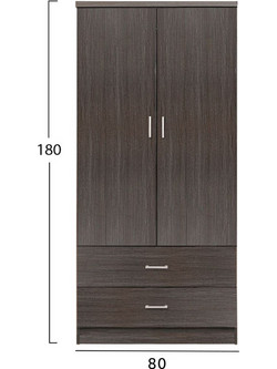 HomeMarkt Δίφυλλη Ντουλάπα Ρούχων Zebrano 80x42x181cm HM338.01