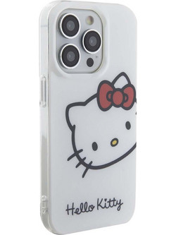 Θήκη Πλάτης Hello Kitty IML Head Logo για iPhone 13 Pro - Χρώμα: Λευκό HKHCP13LHCKHST