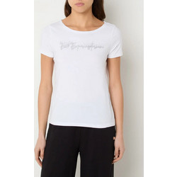 EA7 ARMANI T-SHIRT ΓΥΝΑΙΚΕΙΟ ΒΑΜΒΑΚΕΡΟ ΖΕΡΣΕΙ ΔΙΑΚΟΣΜΙΜΕΝΟ ΜΕ ΜΙΚΡΟΣΚΟΠΙΚΑ ΤΡΟΥΚΣ - ΛΕΥΚΟ - 7W000978AF10373