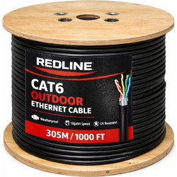 Redline Καλώδιο Δικτύου Utp CAT6 Outdoor 305m Μαύρο - (REDLINE.UTP6 .305M)