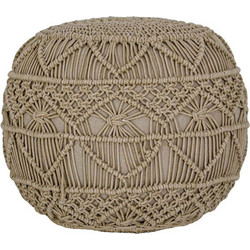 Πουφ Macrame 925-225-192 45x45x40cm Beige
