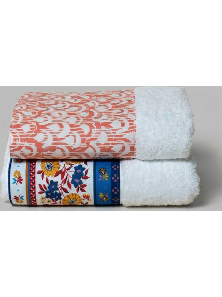 Πετσέτες Προσώπου (Σετ 2τμχ) White Fabric Loretta Multi 600gsm