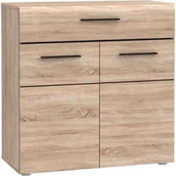 Μπουφές Solo 80x34x74cm Sonoma με Wenge και MDF Καμπυλωτό τελείωμα στις πόρτες