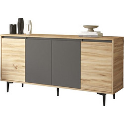 Μπουφές Augusta pakoworld oak-ανθρακί 160x40x78.5εκ