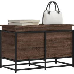 Κουτί Αποθήκευσης με Καφέ Δρυς 80x40x51,5 εκ. Επεξ. Ξύλο
