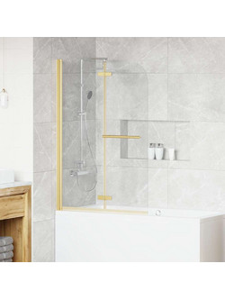 VidaXL Καλυμμα Ντους Διαφανές και Χρυσό 95 x 140 cm