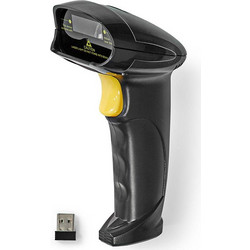 NEDIS BSCNW1D100BK Ασύρματος σαρωτής barcode USB υψηλής ακρίβειας, σε μαύρο χρώμα. - NEDIS
