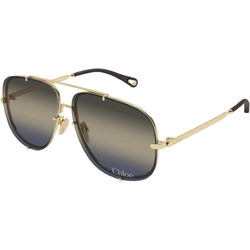 Chloe CH0348S 005 Γυναικεία Γυαλιά Ηλίου Aviator Μεταλλικά Χρυσά με Μαύρο Φακό