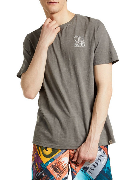 PROTEST TALBOT T-SHIRT GREY GREEN