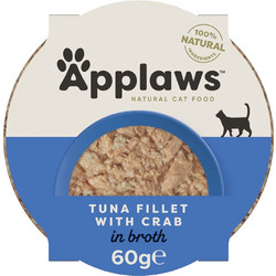 Applaws Cat Adult Tuna Fillet with Crab in Broth 60gr