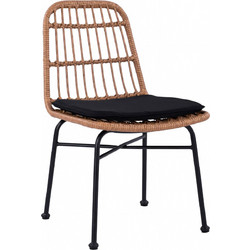 Καρέκλα Κήπου ArteLibre AFRANIUS Φυσικό/Μαύρο Rattan/Μέταλλο 47x50x85cm
