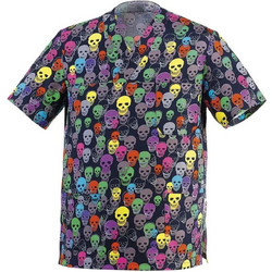 Μπλούζα Κουζίνας Κοντό Μανίκι Βαμβακερή Leonardo Color Skulls Egochef 5500135A