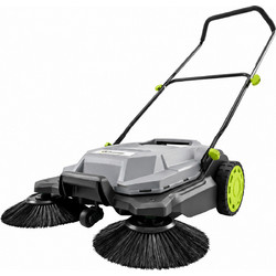 ehrmaschine manuell mit 68 cm Kehrbreite, 2600 m/h 24 L Schmutzbehalter, Hohenverstellbar klappbar Griff