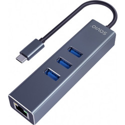 SAVIO AK-57 USB Hub 3.0 USB-C με 4 Θύρες USB-A / Ethernet