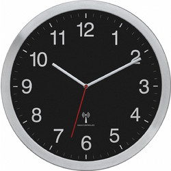 TFA 60.3545.01 XL Analogue Radio-Controlled Clock with Metal Frame