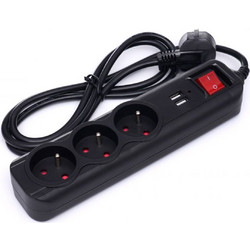 Πολύπριζο με 3 Υποδοχές & 2 Θύρες USB - 3m με Διακόπτη KD-4032 Kraft&Dele