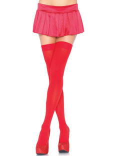 LEG AVENUE NYLON THIGH HIGHS RED