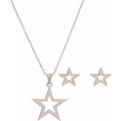 Dalee Jewels Stainless Stars Σετ Κολιέ & Σκουλαρίκια 3τμχ