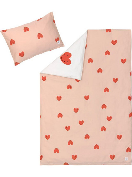 Laessig σετ παπλωματοθήκης, Heart peach rose/milky 0205-1542050385