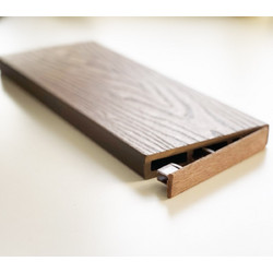 Τάπα περίφραξης WPC 3D wood 2 x 12εκ. - καφέ