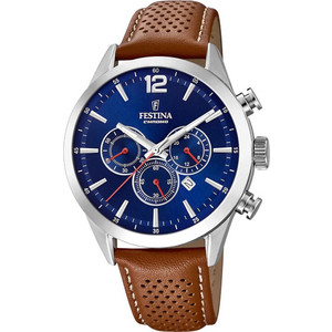 Festina Ανδρικό Ρολόι Χρονογράφος με Καφέ Δερμάτινο Λουράκι F20542/3 Festina Ανδρικό Ρολόι Χρονογράφος με Καφέ Δερμάτινο Λουράκι F20542/3