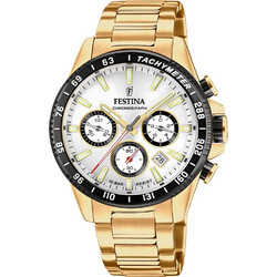 Festina Ανδρικό Ρολόι Χρονογράφος με Χρυσό Μεταλλικό Μπρασελέ F20634/1