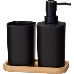 Σετ Μπάνιου από PP 3 Τεμαχίων Black/Natural MRShome