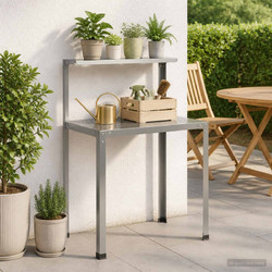 Τραπέζι φύτευσης 100 x 50 x 104 cm Γαλβανισμένος Χάλυβας Ασημί 8014902