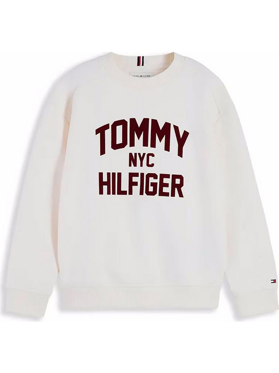 Tommy Hilfiger Brand Love Crew Παιδική Μπλούζα OffWhite KB0KB10631-8Y-16Y-YBH