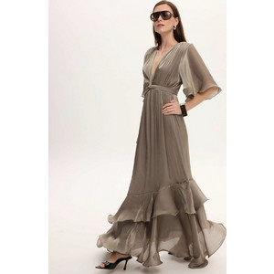 Ciel Concept Fall For You Long Ruffle Maxi Φόρεμα Γκρι Ciel Concept Fall For You Long Ruffle Maxi Φόρεμα Γκρι