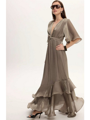 Ciel Concept Fall For You Maxi Φόρεμα Γκρι
