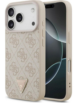 Guess Leather 4G Triangle Strass MagSafe Back Cover Pink (iPhone 18 Pro / 17 Pro)