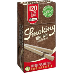 Φιλτράκια SMOKING BROWN Pre-Cut 5,7mm ultra slim ΒΙΟΔΙΑΣΠΩΜΕΝΑ 120 φίλτρα 8414775019099