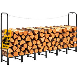 VEVOR Βάση Καυσόξυλων 241,5 cm, Μεταλλική, Μαύρη HWDCJ8FT20MMKQJBY001V0