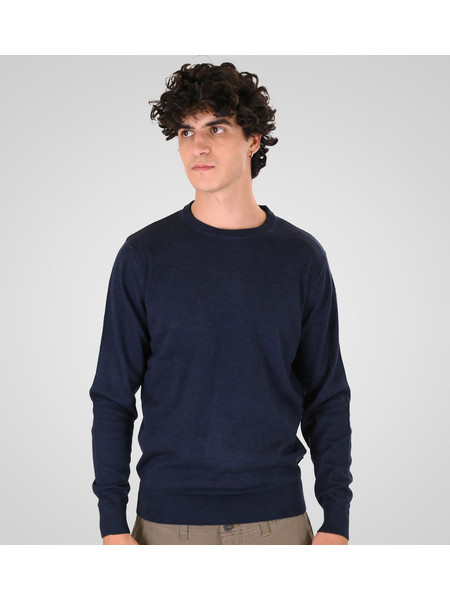 DOUBLE KNITWEAR - ΑΝΔΡΙΚΗ ΜΠΛΟΥΖΑ ΠΛΕΚΤΗ NAVY