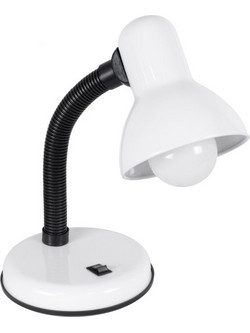 Flexi Desk White - Επιτραπέζιο Μονόφωτο E27 Μοντέρνο Μέταλλο Λευκό Καμπάνα - Μ12 x Π12 x Υ32cm