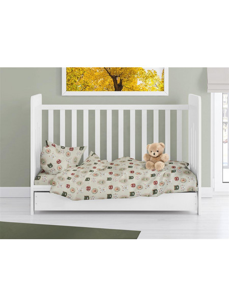 Πάπλωμα Εμπριμέ bebe Big Cats 27 120X160 Light Olive 100% Cotton Dimcol
