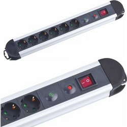 Πολύπριζο Ασφαλείας M-CAB power strip 6-Fach-Alu-2M