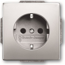 ABB Pure Μονή Χωνευτή Πρίζα Ρεύματος Ασημί (29743)