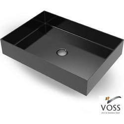 Voss Aldo Επικαθήμενος Νιπτήρας Μπάνιου Inox 55x38cm Μαύρος 519-V1255-411