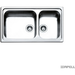 Apell Anniversario 8320 Ένθετος Νεροχύτης Inox Αντιστρεφόμενος Ματ 86x50cm