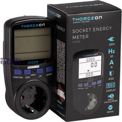 Socket Power Consumption Meter 16A EU Plug Black