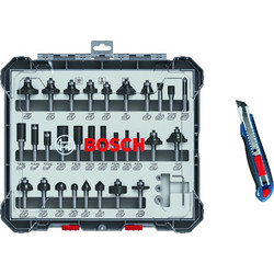 Bosch Κασετίνα Φρέζες ρούτερ 30τμχ + δώρο φαλτσέτα (0615997654)