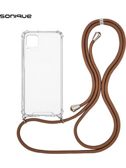 Sonique Armor Clear Back Cover με Κορδόνι Brown (Huawei P40 Lite)